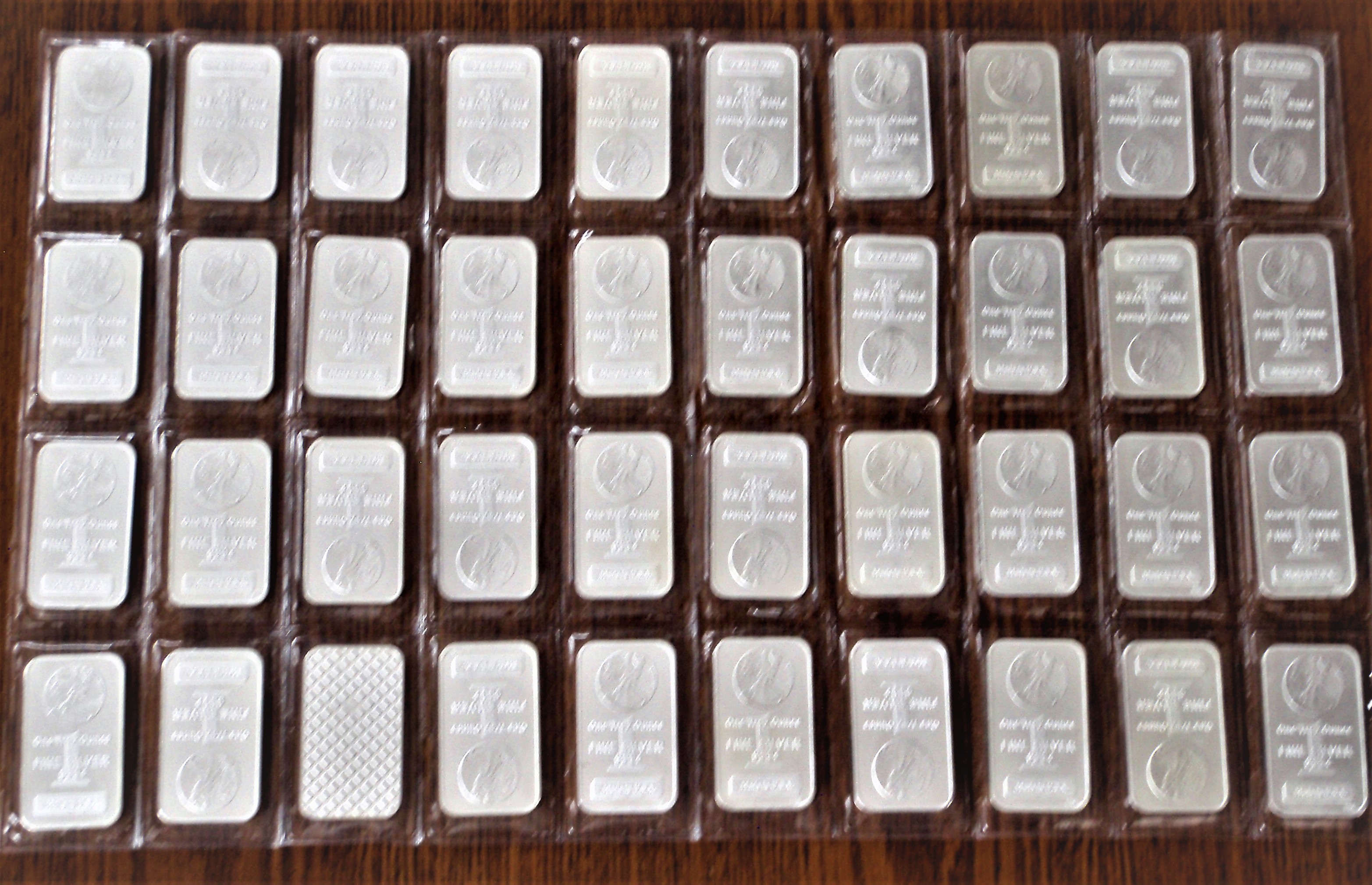 Sheets (40 pieces) 1oz Silver Sealed Bars Diverse Equities Inc